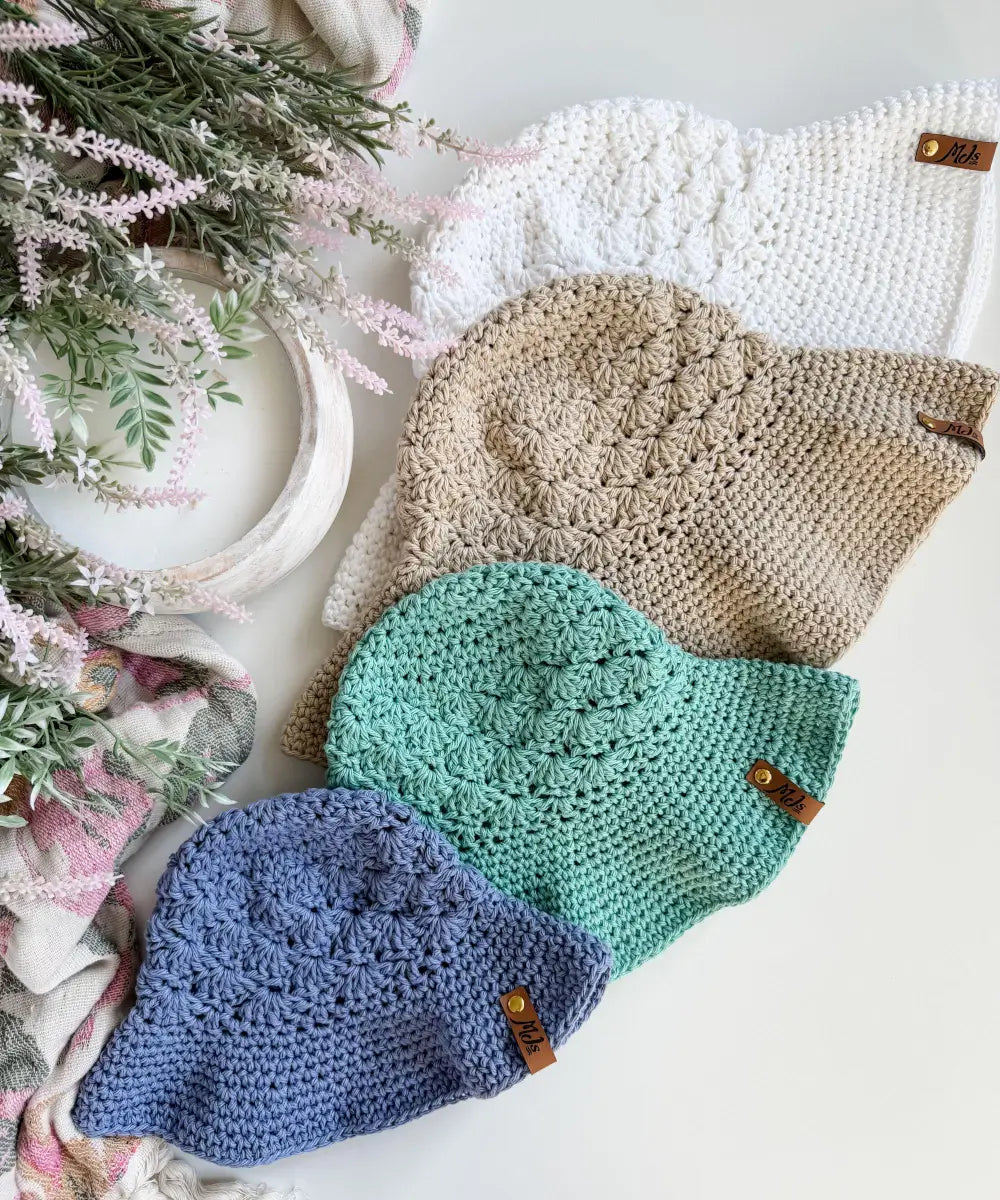 The Solara Sunhat - Easy Shell Stitch Crochet Pattern (Baby to Adult)