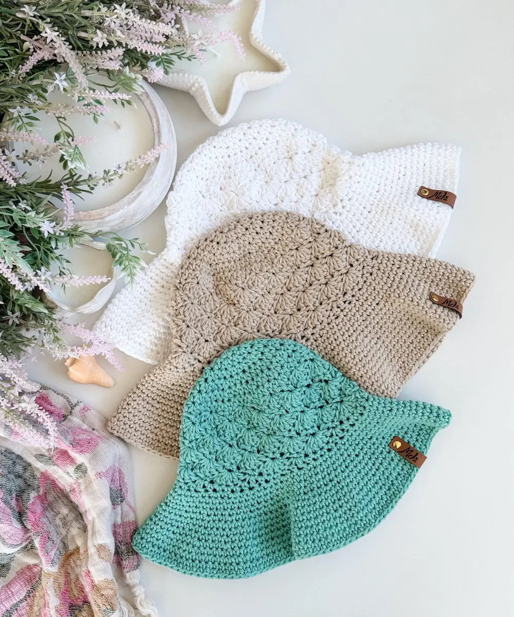 The Solara Sunhat - Easy Shell Stitch Crochet Pattern (Baby to Adult)
