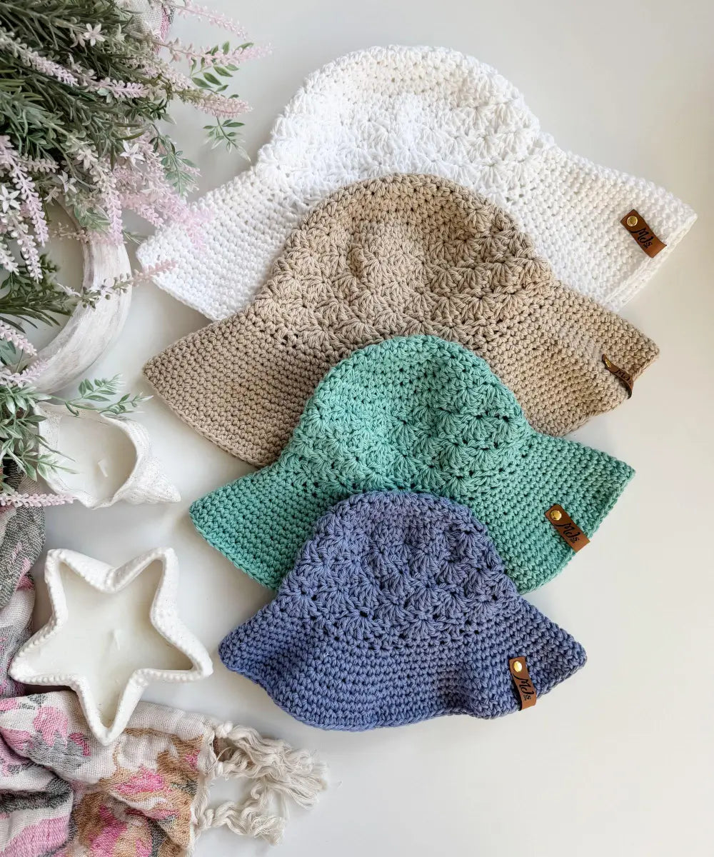 The Solara Sunhat - Easy Shell Stitch Crochet Pattern (Baby to Adult)